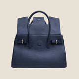 [Taurillon Lagoon x Crocodile]<br>Voyage M bag<br>color: navy