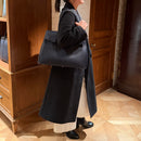 [シュリンクレザー]<br>ヴォヤージュLバッグ<br>color：ネイビー