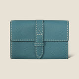 [French calf] <br>belt card case<br>color: Jean blue