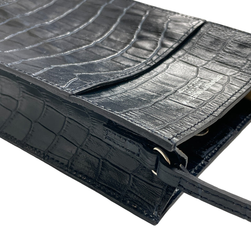 [Croco pattern leather]<br>Box sakosh<br>color: Navy<br>【Build-to-order manufacturing】