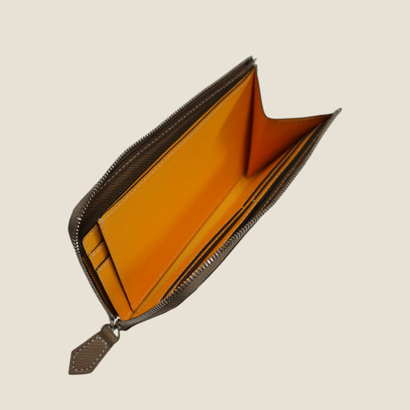 [French calf] <br>L Zip long wallet<br>color: Tope