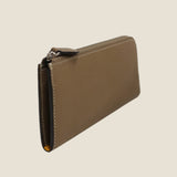 [French calf] <br>L zip long wallet<br>color: taupe