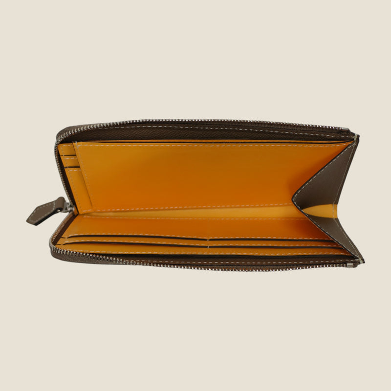 [French calf] <br>L Zip long wallet<br>color: Tope