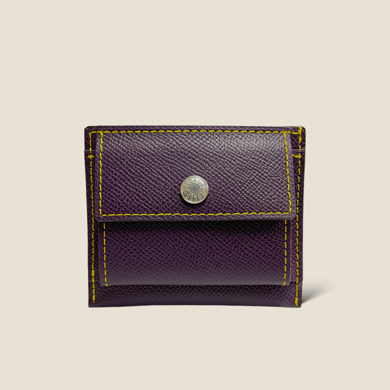 [French calf] <br>Mini -snap wallet<br>color: Dark purple