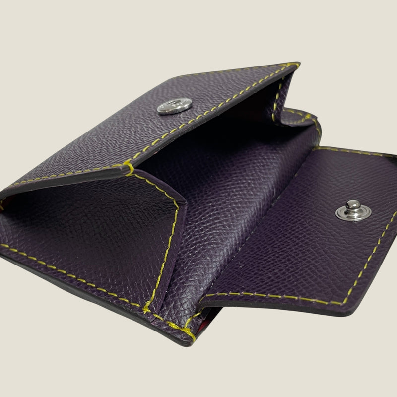 [French calf] <br>Mini -snap wallet<br>color: Dark purple