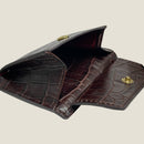 [クロコパターンレザー] <br>ミニスナップウォレット<br>color：ダークブラウン<br>【１０月下旬入荷予定】