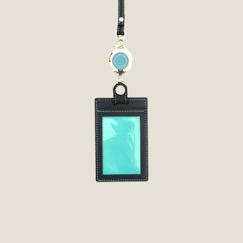 [French calf] <br>ID strap both sides vertical<br>color: Navy