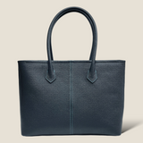 [フレンチカーフ] <br>ロワイヤルMトートバッグ<br>color：ネイビー×ターコイズステッチ×内装ターコイズ<br>【８月上旬入荷予定】