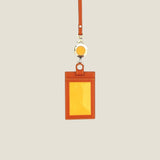[French calf] <br>ID strap double-sided vertical<br>color: orange