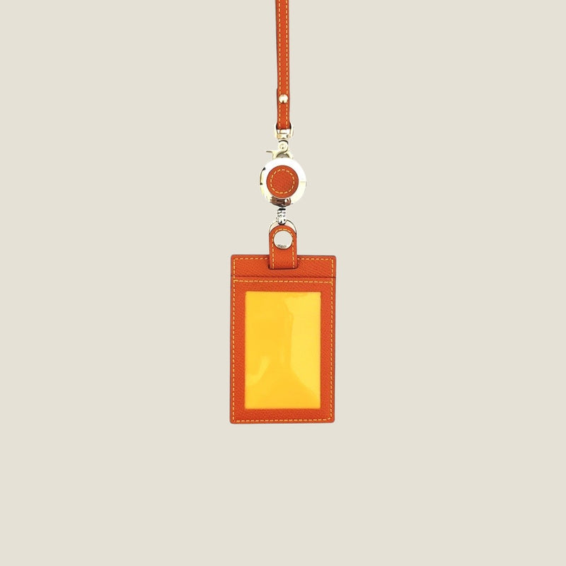 [フレンチカーフ] <br>IDストラップ両面縦<br>color：オレンジ
