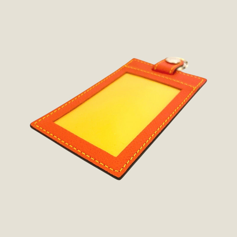 [フレンチカーフ] <br>IDストラップ両面縦<br>color：オレンジ