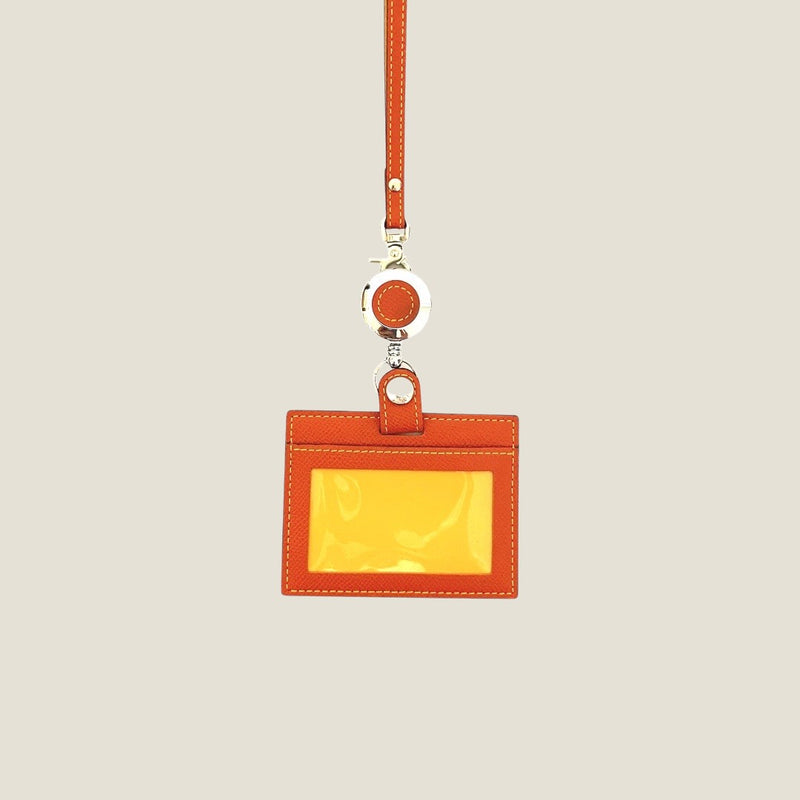 [フレンチカーフ] <br>IDストラップ両面横  <br>color：オレンジ