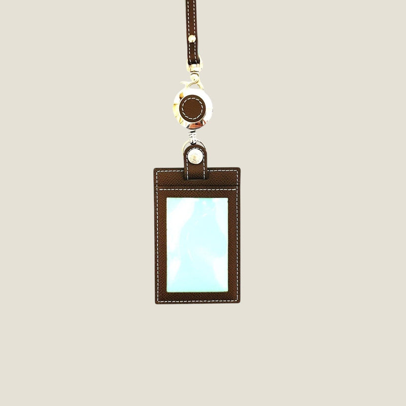[French calf] <br>ID strap both sides vertical<br>color: Dark brown