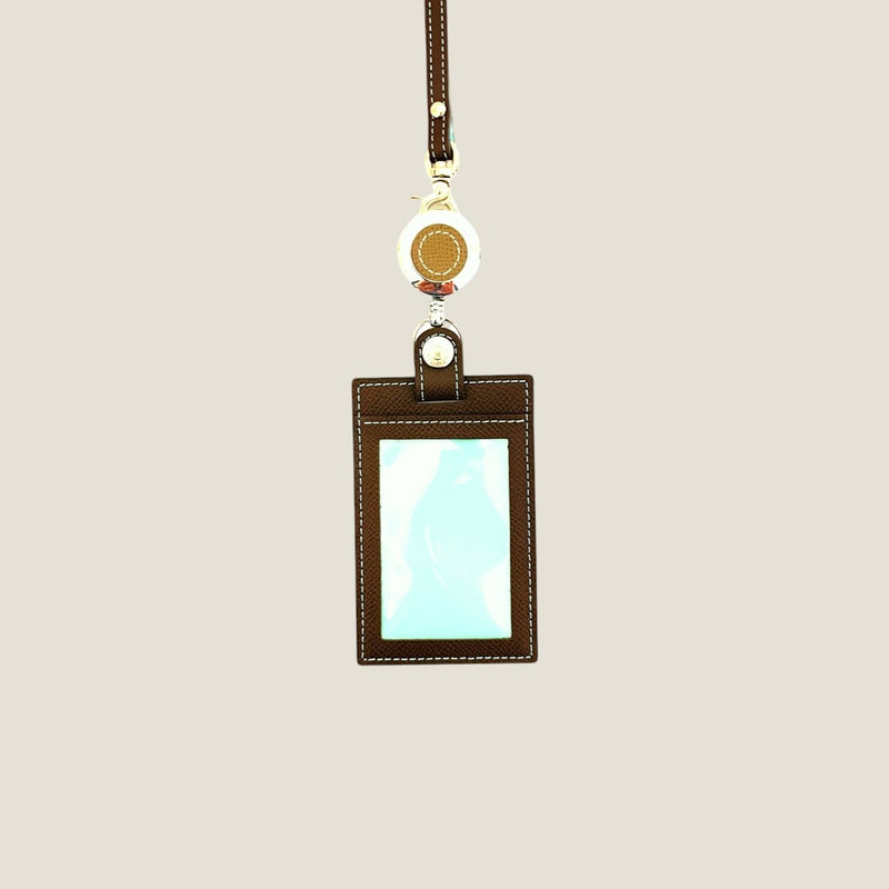 [French calf] <br>ID strap both sides vertical<br>color: Dark brown