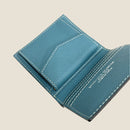 [French calf] <br>Mini wallet (with coin purse)<br>color: Aqua Blue