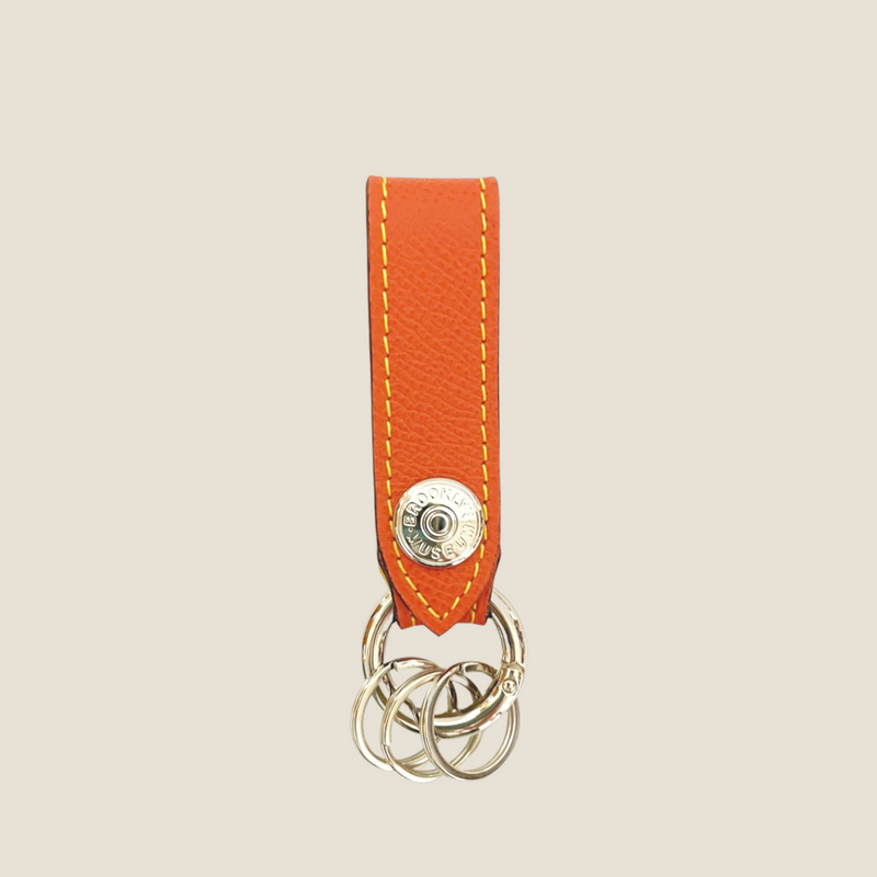 [French calf] <br>key ring<br>color: Orange