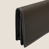 [French calf] <br>Thread gusset card case<br>color: dark brown