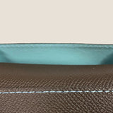 [French calf] <br>Thread gusset card case<br>color: dark brown