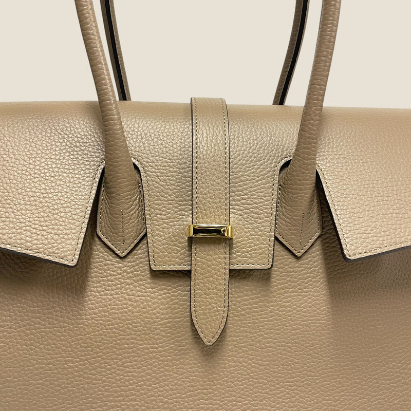 [オールシュリンクレザー]<br>ヴォヤージュLバッグ<br>color：トープ