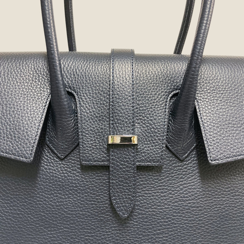 [オールシュリンクレザー]<br>ヴォヤージュLバッグ<br>color：ネイビー