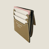[French calf] <br>mini snap wallet<br>color: mauve pink x taupe