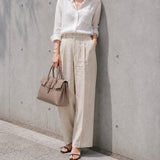 [Shrink leather x croco pattern leather]<br>Voyage M bag<br>color: taupe x taupe