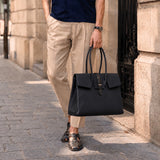 [Taurillon Lagoon x Crocodile]<br>Voyage L bag<br>color: black<br>[Scheduled to arrive in early August]