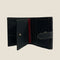 [French calf] <br>Hook -up wallet<br>color: Black x Gold Stitch