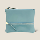[French calf] <br>Pouch M<br>color: Aqua Blue<br>【Build-to-order manufacturing】