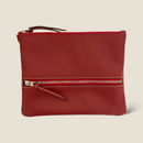 [French calf] <br>Pouch M<br>color: Red<br>【Build-to-order manufacturing】