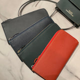 [French calf] <br>L zip long wallet<br>color: dark green