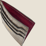 [Croc pattern leather] <br>mini snap wallet<br>color: taupe