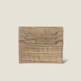 [Croc pattern leather] <br>mini snap wallet<br>color: taupe