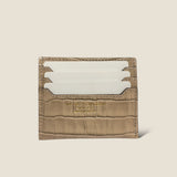 [Croc pattern leather] <br>mini snap wallet<br>color: taupe