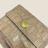 [Croc pattern leather] <br>mini snap wallet<br>color: taupe