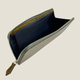 [Croc pattern] <br>L zip long wallet<br>color: khaki