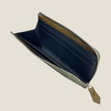 [Croc pattern] <br>L zip long wallet<br>color: khaki