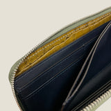 [Croc pattern] <br>L zip long wallet<br>color: khaki