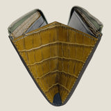 [Croc pattern] <br>L zip long wallet<br>color: khaki