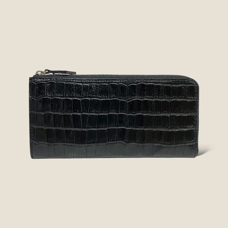 [French calf] <br>L Zip long wallet<br>color: Black
