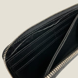 [Croc pattern] <br>L zip long wallet<br>color: black