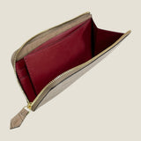 [Croc pattern] <br>L zip long wallet<br>color: taupe