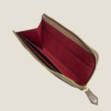 [Croc pattern] <br>L zip long wallet<br>color: taupe