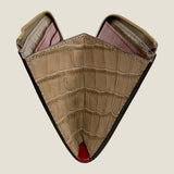 [Croc pattern] <br>L zip long wallet<br>color: taupe
