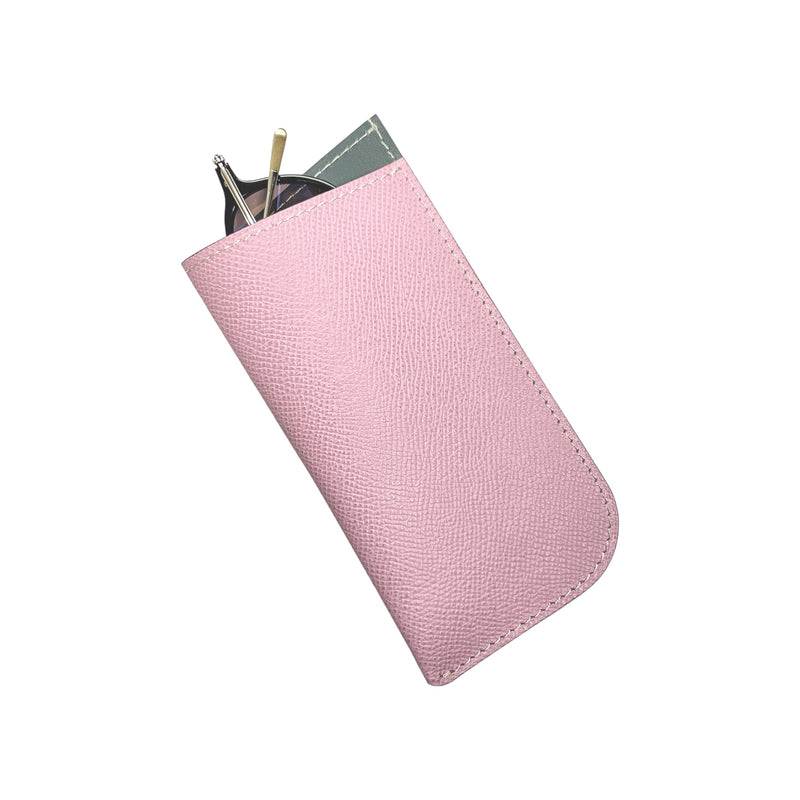 [French calf] <br>glasses case<br>color: Mauve Pink