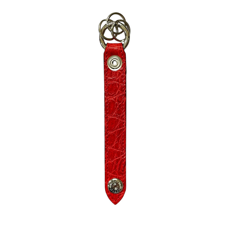 [カラークロコダイル ] <br>キーホルダー <br>color：レッド