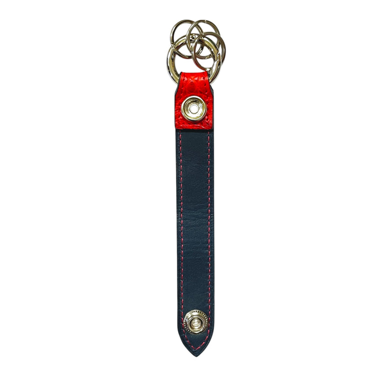 [カラークロコダイル ] <br>キーホルダー <br>color：レッド