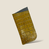 [Croc pattern] <br>glasses case<br>color: khaki