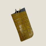 [Croc pattern] <br>glasses case<br>color: khaki