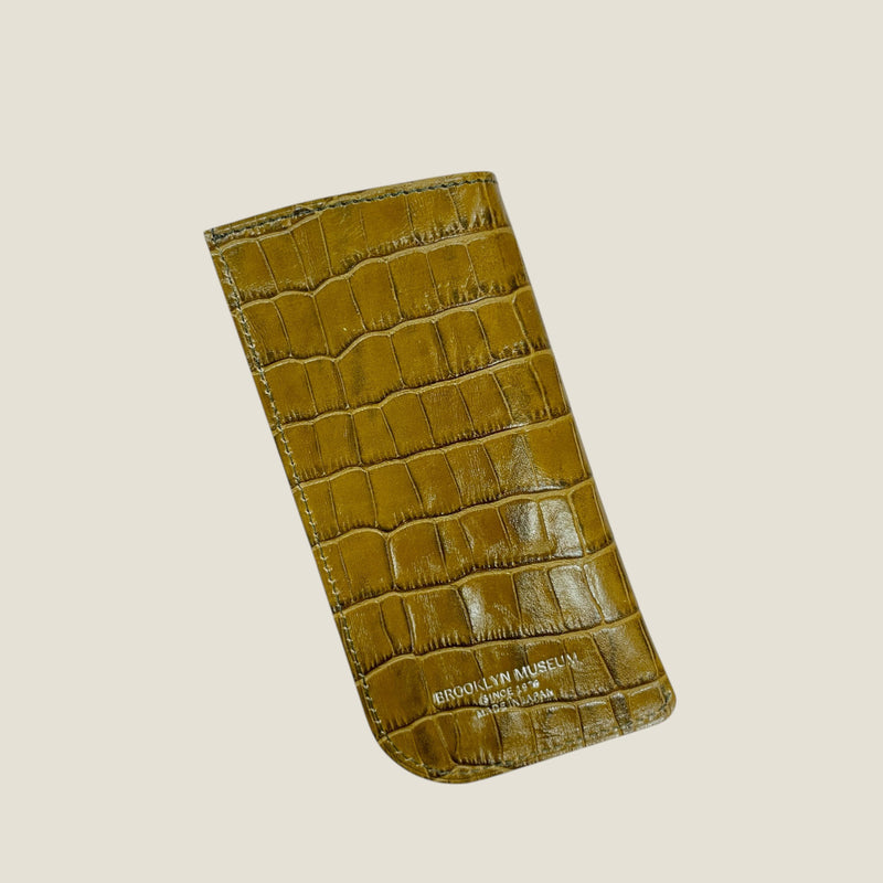 [クロコパターン] <br>メガネケース<br>color：カーキ